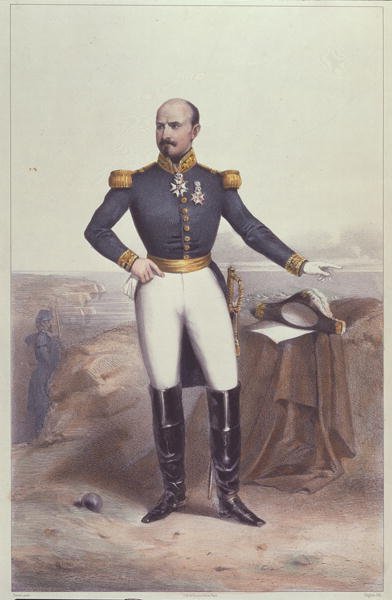 ルイ・ジュール・トロチュウ将軍（1815-96）（カラーリトグラフ） 作： Jean Baptiste Perrot