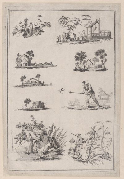 シノワズリの装飾品、カリフォルニア州。 1760-85。 作： Jean Baptiste Pillement