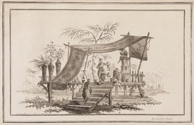 祭壇への階段を上る人物 作： Jean Baptiste Pillement
