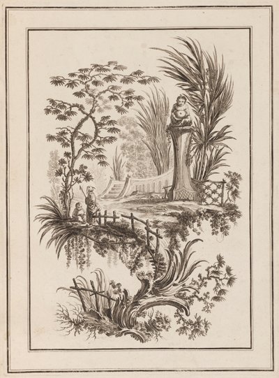 庭の人物 作： Jean Baptiste Pillement