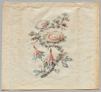 リヨン絹織物工房の花刺繍デザイン 作： Jean Baptiste Pillement