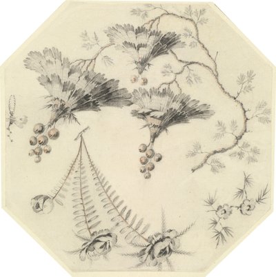 パゴダの花とバラ 作： Jean Baptiste Pillement