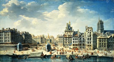 パリのセーヌ川のほとりの広場 作： Jean Baptiste Raguenet