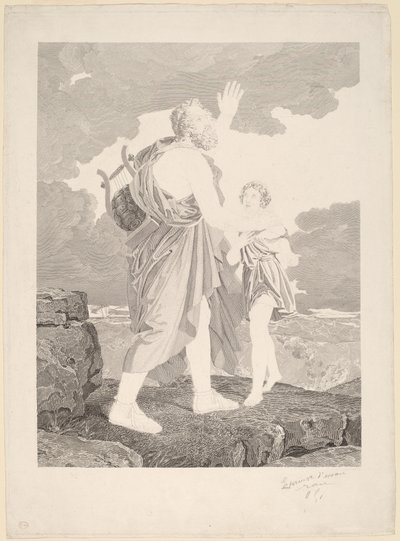 ブラインドホーマー 作： Jean Baptiste Raphael Urbain Massard, after Baron François Gerard