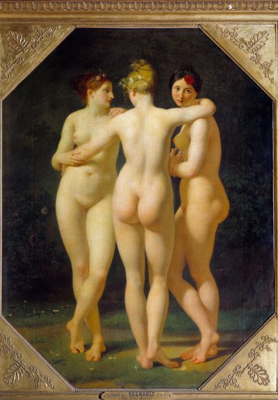 三人のグレイセスジャン・バティスト・レグノー（1754-1829）の絵画 作： Jean Baptiste Regnault