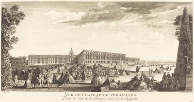 チャペルの反対側のテラス側から見たベルサイユ宮殿の眺め 作： Jean Baptiste Rigaud
