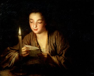 17世紀後半または18世紀初頭のろうそくを持つ少女。 作： Jean Baptiste Santerre