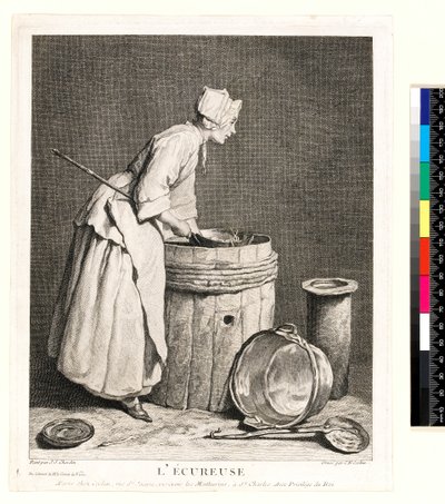 シャルル・ニコラ・コーチン1世（1688-1754）が彫った「レキュリューズ」 1740年（エッチング＆エングレービング 作： Jean Baptiste Simeon (after) Chardin