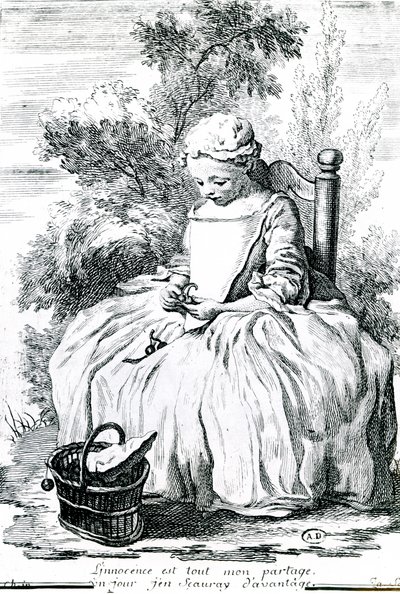 イノセンス」1738年頃（銅版画 作： Jean Baptiste Simeon (after) Chardin