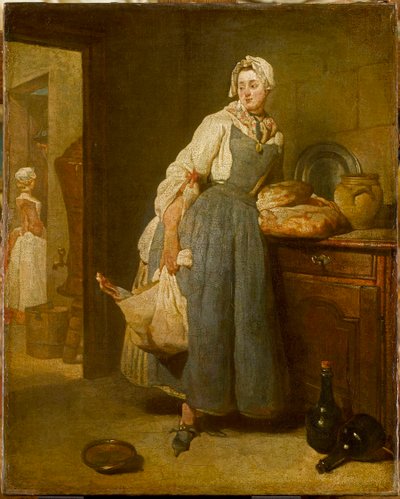 市場から戻る、1739。 作： Jean Baptiste Simeon Chardin