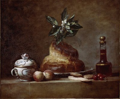 パンやデザート。(1763年、油彩・キャンバス) 作： Jean Baptiste Simeon Chardin