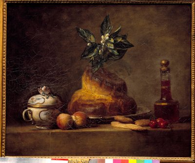 パンやデザートをジャン・シメオン・シャルダン（1699-1779）の絵 作： Jean Baptiste Simeon Chardin
