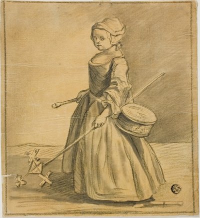 太鼓で遊ぶ少女 作： Jean Baptiste Simeon Chardin
