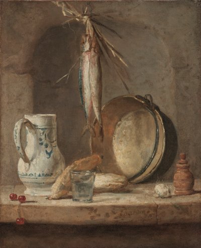 ニシンのある静物c。 1735 作： Jean Baptiste Simeon Chardin