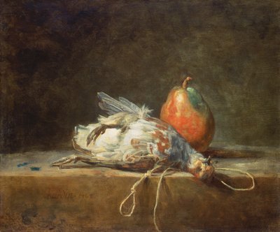 パートリッジとナシのある静物、1748 作： Jean Baptiste Simeon Chardin