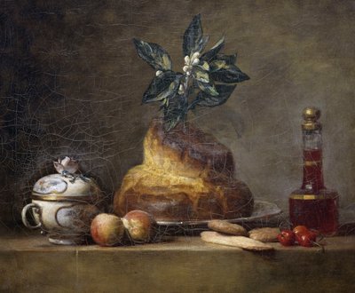 ブリオッシュのある静物画 作： Jean Baptiste Simeon Chardin