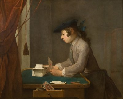 カードの家、1735 作： Jean Baptiste Simeon Chardin