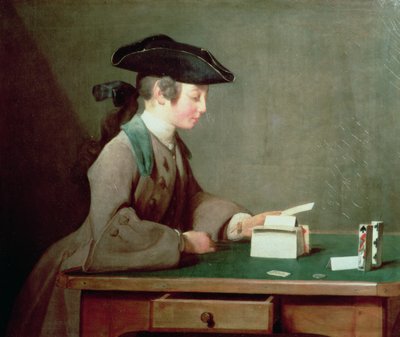 カードの家、1733-37年頃 作： Jean Baptiste Simeon Chardin