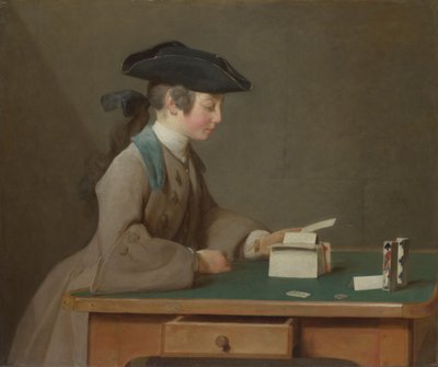 カードの家、c。 1736 作： Jean Baptiste Simeon Chardin