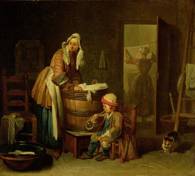 The Laundress」（油彩・キャンバス 作： Jean Baptiste Simeon Chardin