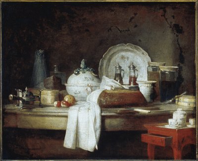 将校の食堂」または「昼食・デザートパーティの残骸」（油彩・キャンバス、1763年頃 作： Jean Baptiste Simeon Chardin