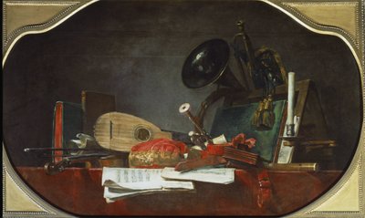 The attributes of music Still Life.油彩・キャンバス 作： Jean Baptiste Simeon Chardin