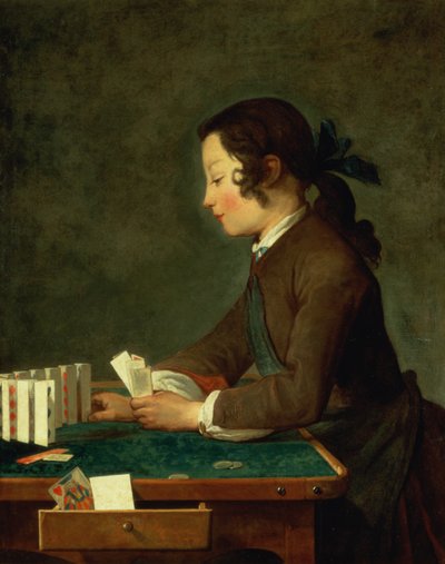 少年トランプ 作： Jean Baptiste Simeon Chardin