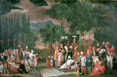 スルタンアーメド3世とトルコの狩猟パーティー 作： Jean Baptiste Vanmour