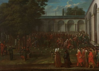 スルタンアフメド3世との聴衆への道中のコルネリスカルコエン、1727〜30年頃 作： Jean Baptiste Vanmour