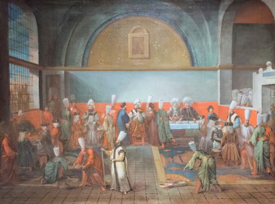 大使に敬意を表して宮殿で夕食 作： Jean Baptiste Vanmour