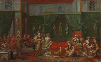 著名なトルコ人女性の横たわっている部屋、1720〜37年頃（キャンバスに油彩） 作： Jean Baptiste Vanmour
