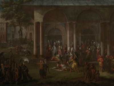 パトロナ・ハリルと彼の仲間の反乱軍の殺人 パトロナ・ハリルとその信奉者の殺害 作： Jean Baptiste Vanmour