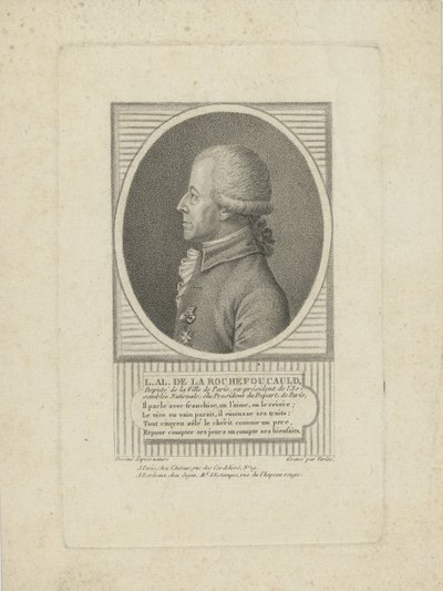 Louis-Alexandre de La Rochefoucauld、Duc dEnville 1743-1792、1790年代。 作： Jean Baptiste Verite