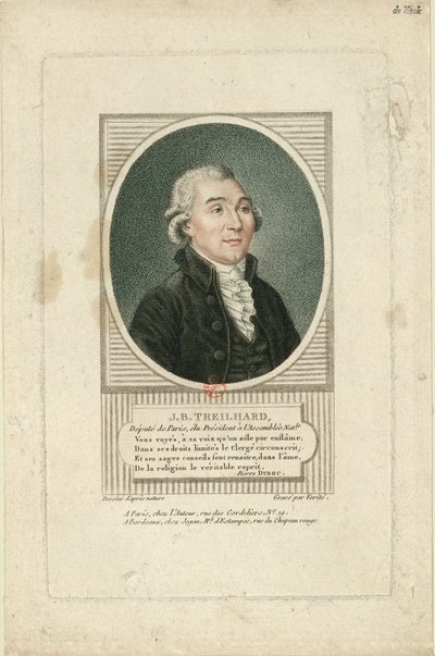Jean-Baptiste Treilhard 1742-1810の肖像、c。 1790年。 作： Jean Baptiste Verite