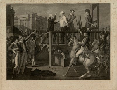 1793 年 1 月 21 日、1794 年頃、革命広場でのルイ 16 世の処刑。 作： Jean Baptiste Verite