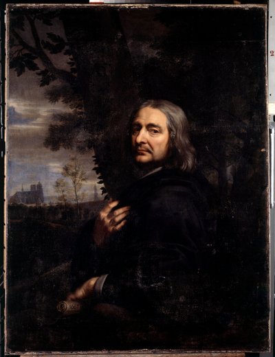 フィリップ・ド・シャンパーニュ（画家の叔父）（1602-1674） 消えた自画像のコピー。ジャン・バティスト・ド・シャンパイニュ（1631-1681）の絵画 1668年 日1.2x0.9 m 作： Jean Baptiste de Champaigne