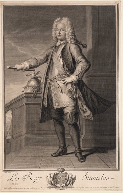 Stanislas Leszczynski (Leczinski), dit le Bienfaisant - ポーランド王Stanislaw I Leszczynski (1677-1766) - Van Loo, Jean Baptiste (1684-1745) - 1705 - 銅版画 - 53,5x33 - 個人蔵 作： Jean Baptiste van Loo