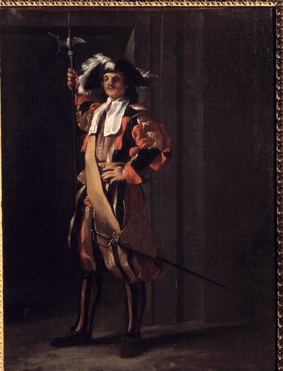 教皇親衛隊のスイス人 ジャン・バルボー（1718-1762）の絵画。18世紀ブザンソン、美術博物館 作： Jean Barbault