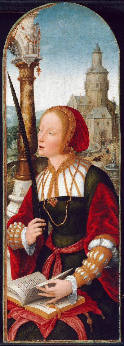 聖バーバラ、c。 1520年。 作： Jean Bellegambe