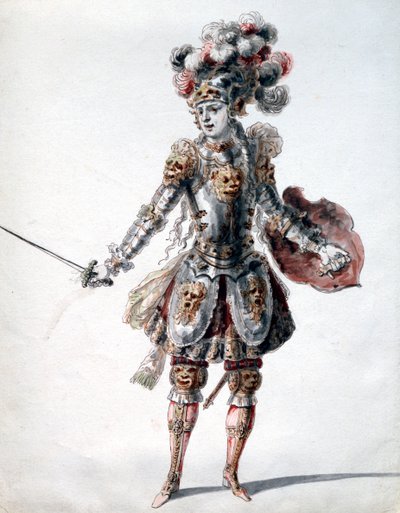 「魅惑の騎士」、c1685 作： Jean Berain, Jean Baptiste Lully
