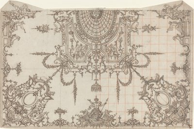 格子と座像のある精巧な天井 作： Jean Berain
