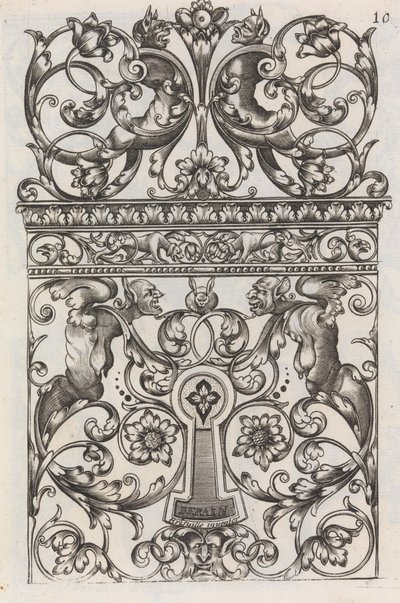 Diverses Pieces de Serruriers」、11ページ目の長方形、1663年頃。 作： Jean Berain