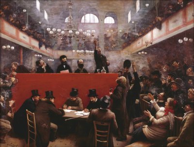 グラファードミーティングホールでグラファードホールでのミーティング、1884年 作： Jean Beraud
