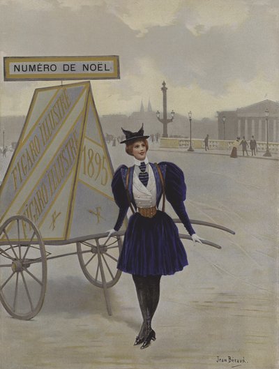 La Reclame de lAvenir（未来の広告）。ルフィガロイラストからの表紙イラスト、1895年12月 作： Jean Beraud
