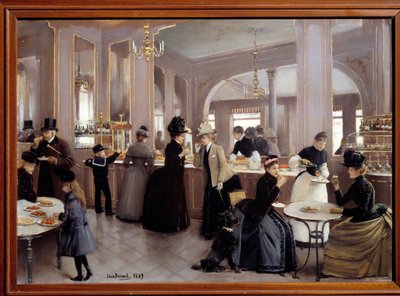 La passerie gloppe avenue des Champs Elysees（シャンゼリゼ通り）。ジャン・ベロー（1849-1935）の絵画 作： Jean Beraud