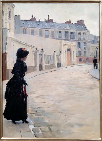 ジャン・ベロー（1849-1935）が描いたパリの絵画「シャトーブリアン通りのアテンテ 作： Jean Beraud