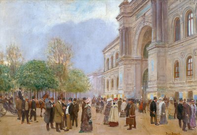産業宮殿の外 作： Jean Beraud