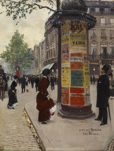 パリのキオスク。 1880-82 作： Jean Beraud