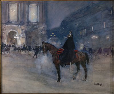 華やかな夜のオペラのファサード 作： Jean Beraud