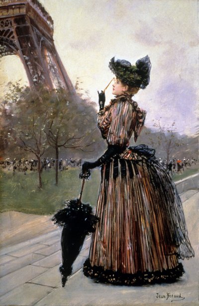 エッフェル塔の前の女性 作： Jean Beraud